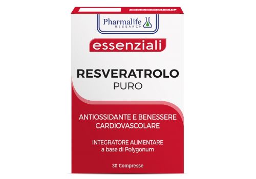 Essenziali Resveratrolo Puro iintegratore antiossidante e per il benessere cardiovascolare 30 compresse