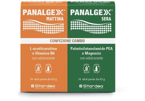 Panalgexx mattina e sera combo integratore per l'apparato muscolo-scheletrico 14 +14 stick packs