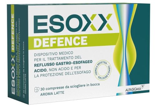 Esoxx defence dispositivo medico per il trattamento del reflusso gastro-esofageo 30 compresse aroma latte