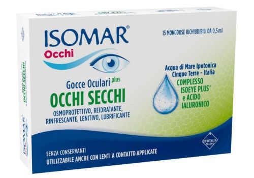 Isomar occhi gocce oculari plus per occhi secchi 15 fiale monodose da 0,5ml