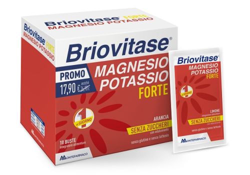 Briovitase Magnesio Potassio Forte integratore di sali minerali gusto arancia 30 bustine 