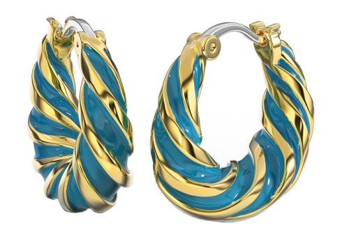 Biojoux alara tur orecchini in acciaio medicale gold plated