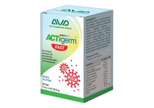 Actigerm fast integratore per la funzionalità delle vie respiratorie 20 capsule