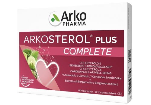 Arkosterol Plus Complete integratore per il colesterolo e il benessere cardiovascolare 30 compresse