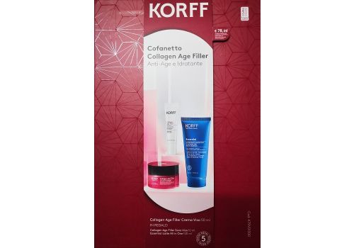 Korff Collagen Age Filler Anti-Age e Idratante cofanetto con crema viso 50ml + siero viso 10ml + essential latte all in one 100ml