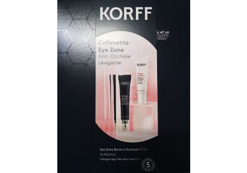Korff Eye Zone anti-occhiaie levigante cofanetto con eye zone borse e occhiaie 15ml + collagen age filler 10ml in regalo
