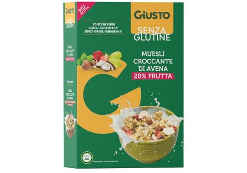 Giusto senza glutine muesli croccante di avena 20% frutta 275 grammi