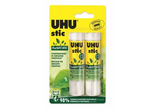 UHU stic renature colla uso scolastico formulazione naturale 2 x 21 grammi