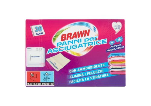 Brawn panni per asciugatrice con ammorbidente elimina pelucchi e facilita la stiratura 30 pezzi