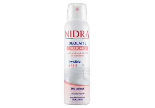 Nidra Deolatte Delicato Invisible 48H con Proteine del Latte e Mandorla Deodorante Spray 150ml