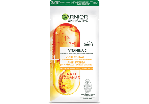 Garnier SkinActive vitamina C e ananas maschera viso in tessuto 1 pezzo