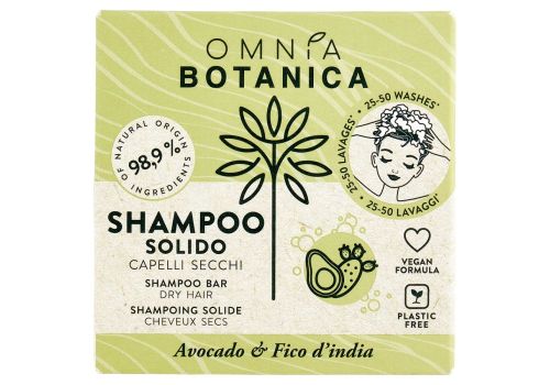 Omia shampoo solido avocado & fico d'india per capelli secchi 50 grammi
