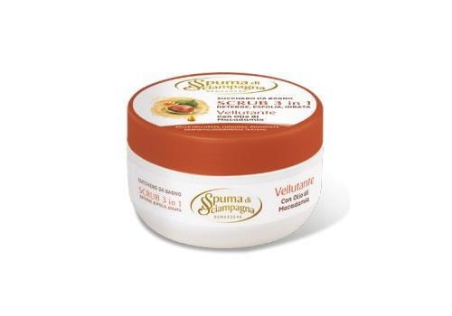 Spuma di Sciampagna olio macadamia scrub per il corpo 250 grammi