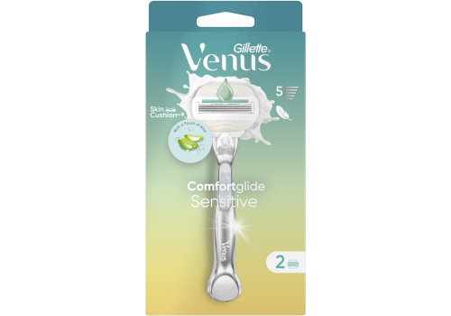 Gillette venus comfortglide sensitive rasoio a 5 lame 2 pezzi