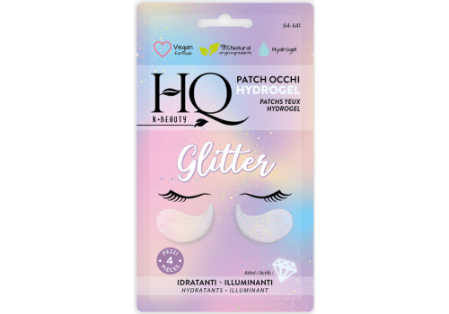 HQ hydrogel glitter maschera tessuto occh azione idratantee illuminante 2 pezzi