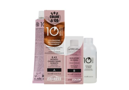 Alama S.O.S Color & Go 8.43 biondo chiaro rame dorato colorazione professionale permanente 90 + 90ml