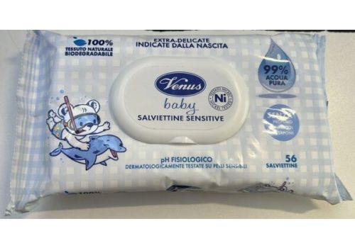Venus salviettine baby detergenti acqua pura 56 pezzi