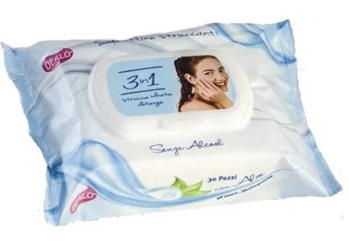 Dealo salviettine struccanti viso occhi pratiche 30 pezzi