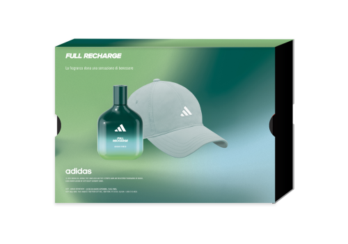 Adidas vibes recharge cofanetto con eau de parfum uomo 100ml + cappellino