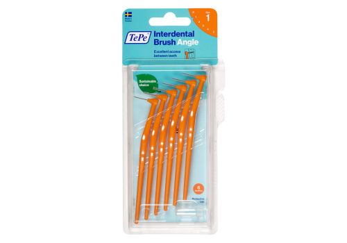 TePe Angle Arancione ISO 1 scovolino angolato per pulire più facilmente i denti posteriori 6 pezzi
