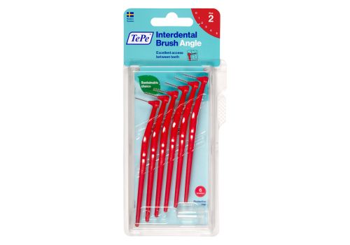 TePe Angle Rosso ISO 2 Scovolino angolato per pulire più facilmente i denti posteriori 6 pezzi