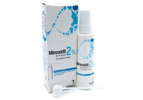 Minoxidil Biorga 2% caduta dei capelli soluzione cutanea 60ml | confezione esterna macchiata e danneggiata