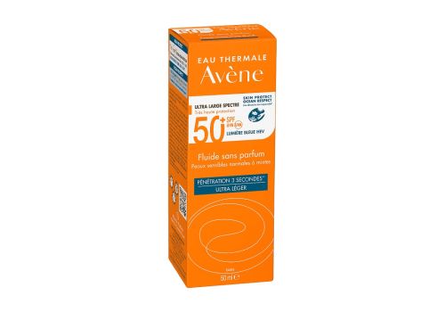 Avène Solare spf 50+ fluido viso senza profumo 50ml | scatola esterna danneggiata
