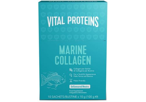 Vital Proteins Marine Collagen integratore per il benessere di pelle e articolazioni 10 bustine da 10 grammi | confezione esterna danneggiata
