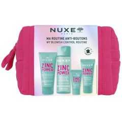 Nuxe Zinc Power routine anti-imperfezioni pochette con gel detergente 30ml + lozione purificante 50ml + siero 5ml + fluido opacizzante 15ml