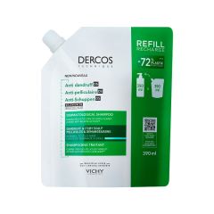 Vichy Dercos shampoo trattante antiforfora DS per capelli da normali a grassi eco ricarica 390ml