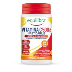 Equilibra Vitamina C 500mg integratore per il sistema immunitario stanchezza e affaticamento 60 compresse masticabili