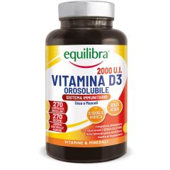 Equilibra Vitamina D3 2000 U.I. per sistema immunitario ossa e muscoli 270 compresse orosolubili